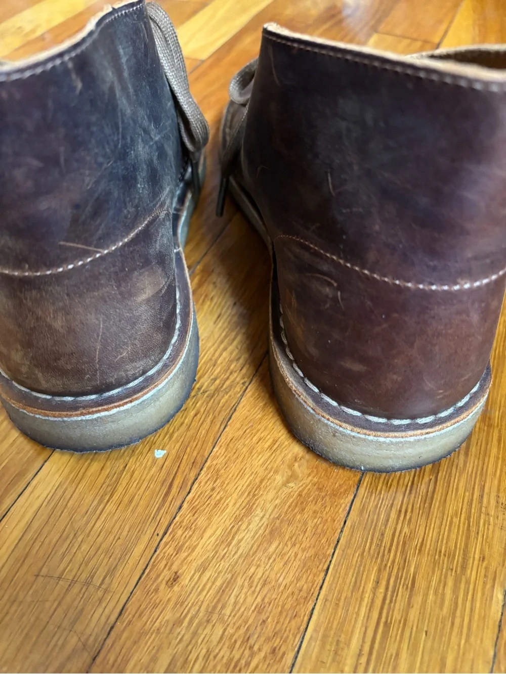 Clarks Brown Leather Lace Up Chukka Desert Ankle Boots Rubber Sole. Men's US 8